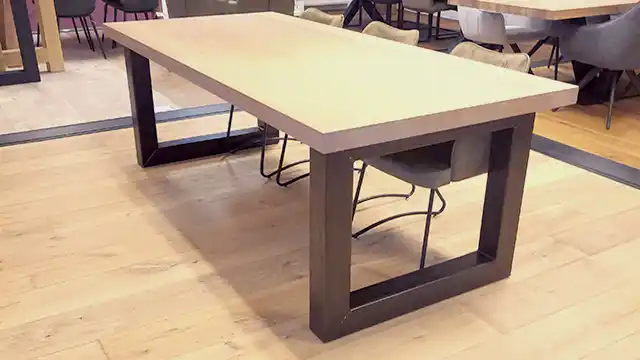 Oxford eiken tafel metalen poot