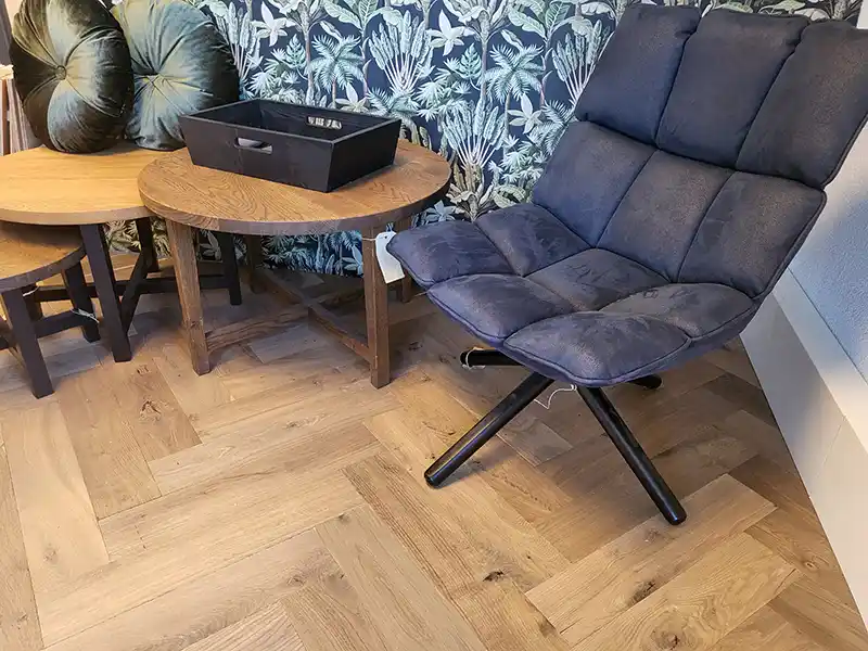 Vintage eiken vloer visgraat