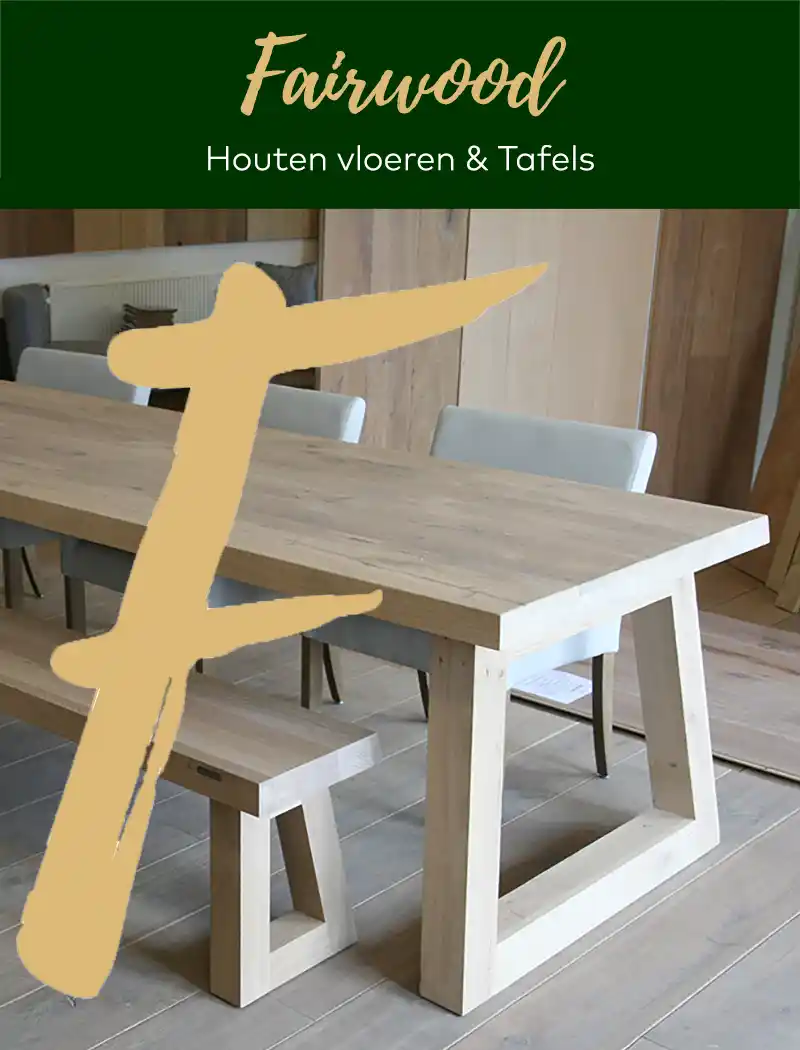 Eiken tafel Angle moderne massief houten tafel