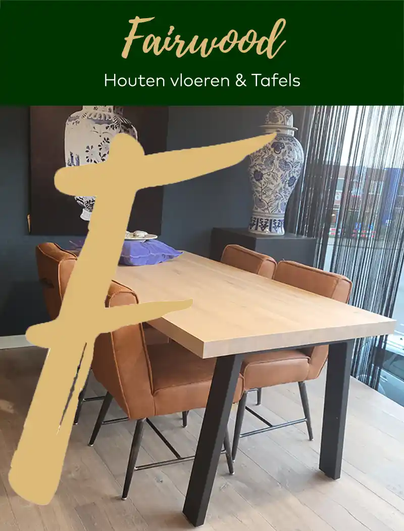 Eiken tafel met metalen poten Auckley