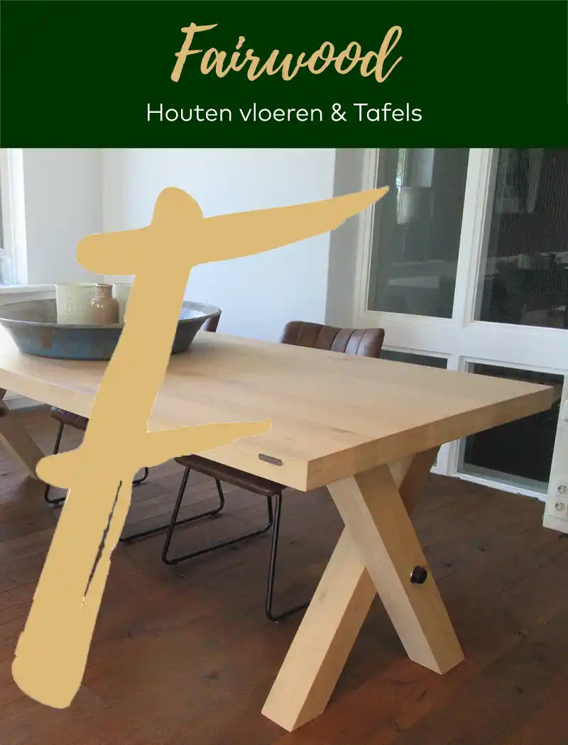 Eiken tafel kruispoot