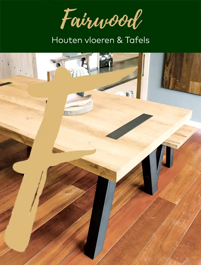 Eiken tafel Elias met metalen poten