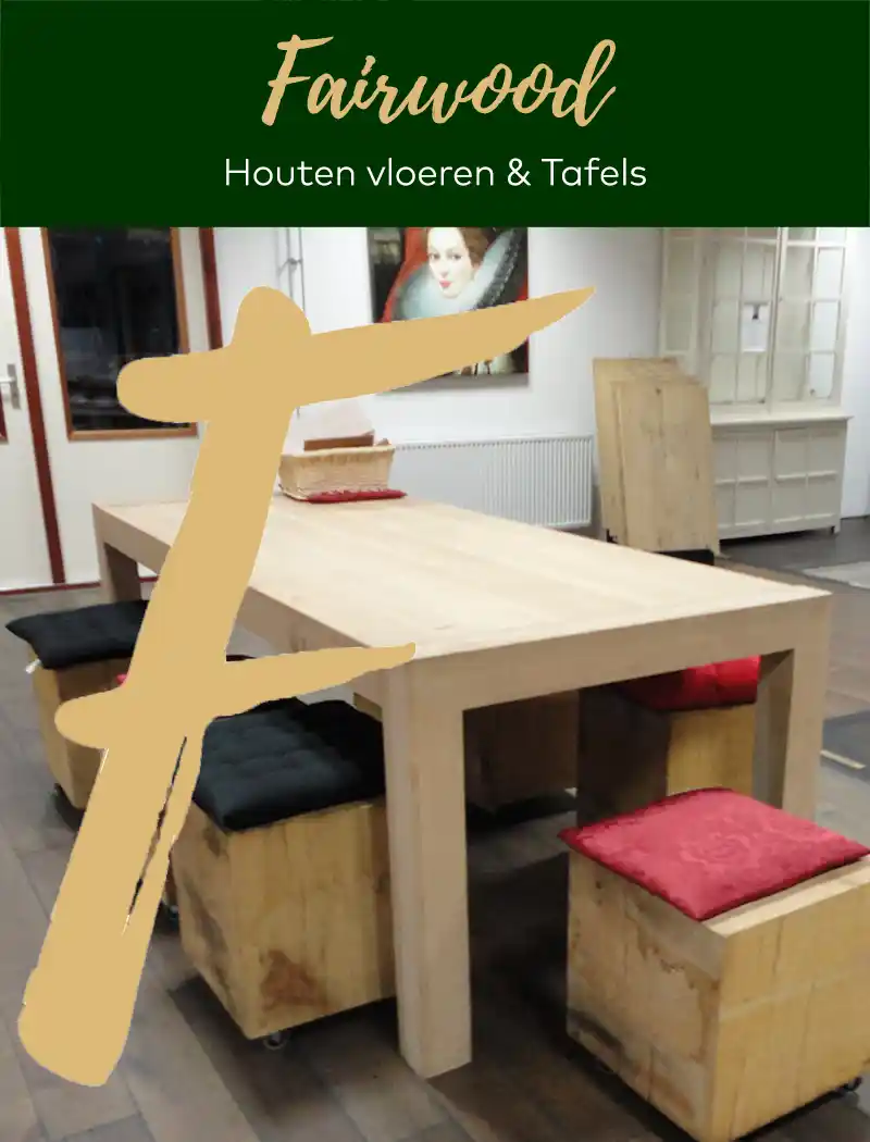 Eiken blokpoottafel 