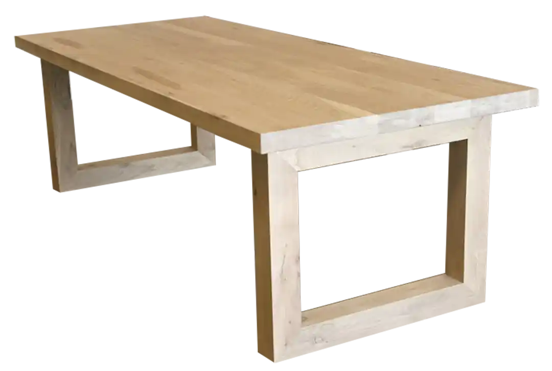 Eiken tafel met houten u poten