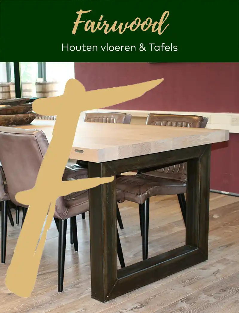 Eiken tafel met metalen U poten Oxford