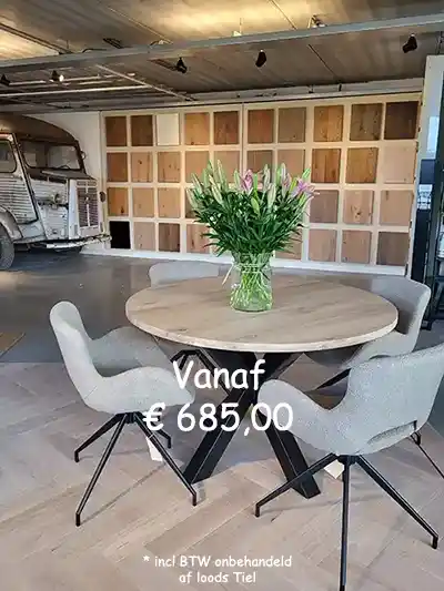 aanbieding tafel met metalen poten