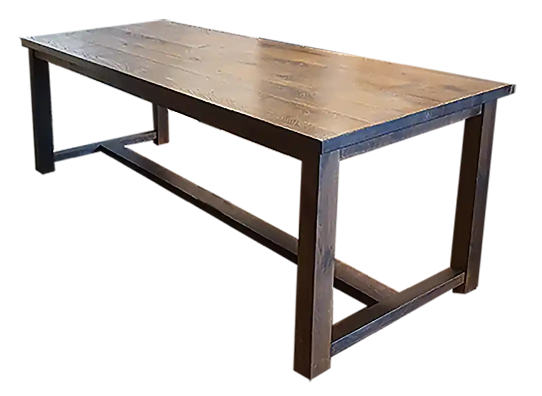 Eiken kloostertafel met middenbalk aan de voeten