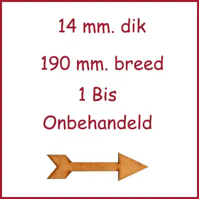 Eiken lamelparket 1 Bis 14 mm. dik 19 cm breed 190 mm. onbehandeld