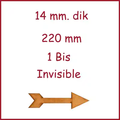 Eiken lamelparket 1 Bis 14 mm. dik 22 cm breed 220 mm. invisible