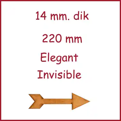 Eiken lamelparket Elegant 14 mm. dik 22 cm breed 220 mm. invisible