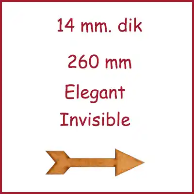 Eiken lamelparket Elegant 14 mm. dik 26 cm breed 260 mm. invisible