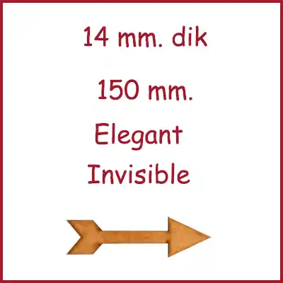 Eiken lamelparket Elegant 14 mm. dik 15 cm breed 150 mm. invisible