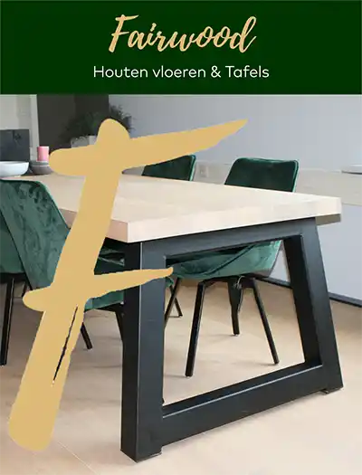 eiken tafel metalen poten Angle