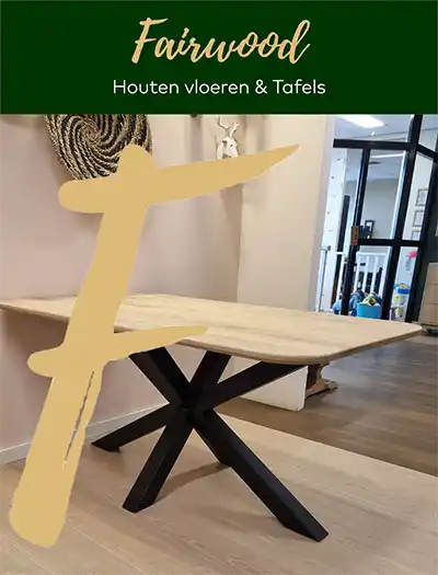 Eiken tafel Dunster met metalen poot