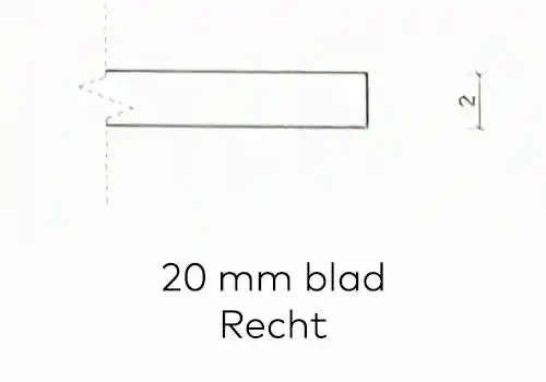 tafelblad 20 mm. dik blad rechte rand