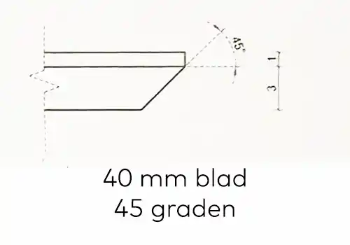 40 mm. blad rand tafel 45 graden